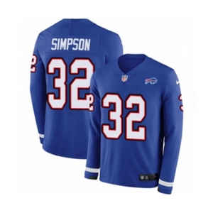 Youth Nike Buffalo Bills #32 O. J. Simpson Limited Royal Blue Therma Long Sleeve NFL Jersey