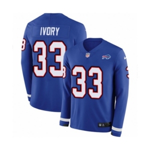 Youth Nike Buffalo Bills #33 Chris Ivory Limited Royal Blue Therma Long Sleeve NFL Jersey