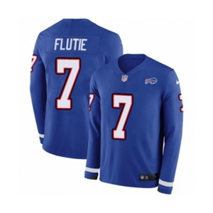 Youth Nike Buffalo Bills #7 Doug Flutie Limited Royal Blue Therma Long Sleeve NFL Jersey