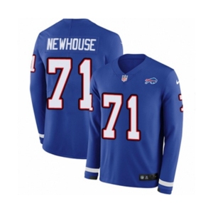 Youth Nike Buffalo Bills #71 Marshall Newhouse Limited Royal Blue Therma Long Sleeve NFL Jersey