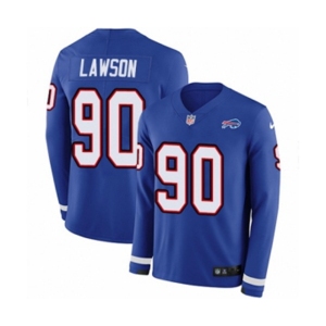 Youth Nike Buffalo Bills #90 Shaq Lawson Limited Royal Blue Therma Long Sleeve NFL Jersey