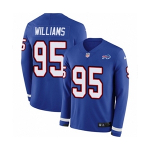 Youth Nike Buffalo Bills #95 Kyle Williams Limited Royal Blue Therma Long Sleeve NFL Jersey