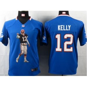 nike youth nfl jerseys buffalo bills #12 jim kelly blue[portrait fashion]