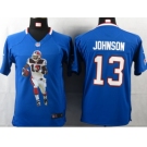 nike youth nfl jerseys buffalo bills #13 johnson blue[portrait fashion]