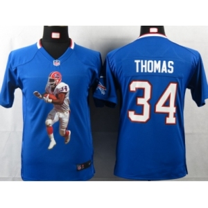 nike youth nfl jerseys buffalo bills #34 thomas blue[portrait fashion]