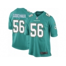 Men Nike Miami Dolphins #56 Davon Godchaux Game Aqua Green Team Color NFL Jersey