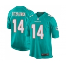 Men's Miami Dolphins #14 Ryan Fitzpatrick Game Aqua Green Team Color Football Jersey