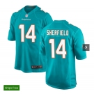 Men's Miami Dolphins #14 Sherfield Game Aqua Green Team Color Football Jersey