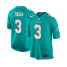 Men's Miami Dolphins #3 Josh Rosen Game Aqua Green Team Color Football Jersey