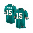 Men's Nike Miami Dolphins #15 Justin Hunter Game Aqua Green Alternate NFL Jersey
