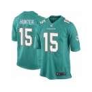 Men's Nike Miami Dolphins #15 Justin Hunter Game Aqua Green Team Color NFL Jersey