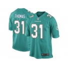 Men's Nike Miami Dolphins #31 Michael Thomas Game Aqua Green Team Color NFL Jersey