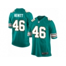 Men's Nike Miami Dolphins #46 Neville Hewitt Game Aqua Green Alternate NFL Jersey