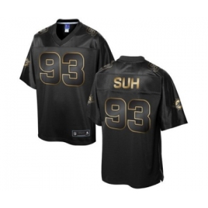 nike nfl jerseys miami dolphins #93 suh black gold collection[game]