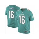 Men Nike Miami Dolphins #16 Matt Haack Elite Aqua Green Team Color NFL Jersey