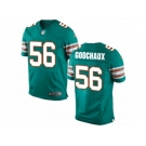 Men Nike Miami Dolphins #56 Davon Godchaux Elite Aqua Green Alternate NFL Jersey