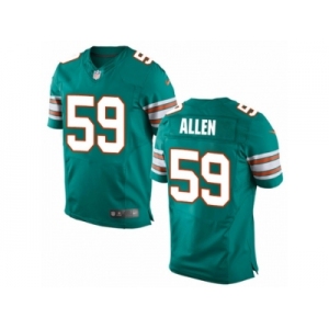 Men Nike Miami Dolphins #59 Chase Allen Elite Aqua Green Alternate NFL Jersey