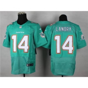 Men's Nike Miami Dolphins #14 Jarvis Landry Elite Aqua Green Team Color NFL Jersey