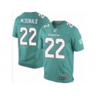 Men's Nike Miami Dolphins #22 T.J. McDonald Elite Aqua Green Team Color NFL Jersey