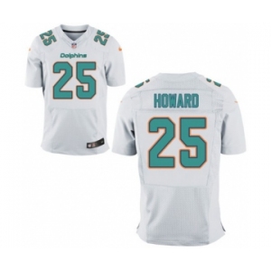 Men's Nike Miami Dolphins #25 Xavien Howard Elite White NFL Jersey