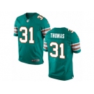 Men's Nike Miami Dolphins #31 Michael Thomas Elite Aqua Green Alternate NFL Jersey