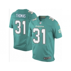 Men's Nike Miami Dolphins #31 Michael Thomas Elite Aqua Green Team Color NFL Jersey