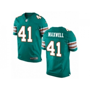 Men's Nike Miami Dolphins #41 Byron Maxwell Elite Aqua Green Alternate NFL Jersey