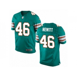 Men's Nike Miami Dolphins #46 Neville Hewitt Elite Aqua Green Alternate NFL Jersey