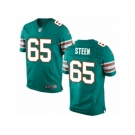 Men's Nike Miami Dolphins #65 Anthony Steen Elite Aqua Green Alternate NFL Jersey