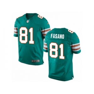 Men's Nike Miami Dolphins #81 Anthony Fasano Elite Aqua Green Alternate NFL Jersey