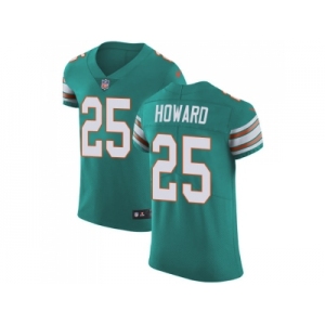 Nike Miami Dolphins #25 Xavien Howard Aqua Green Alternate Men Stitched NFL Vapor Untouchable Elite Jersey