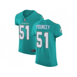 Nike Miami Dolphins #51 Mike Pouncey Aqua Green Team Color Men Stitched NFL Vapor Untouchable Elite Jersey