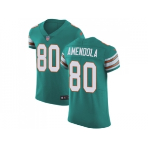 Nike Miami Dolphins #80 Danny Amendola Aqua Green Alternate Men Stitched NFL Vapor Untouchable Elite Jersey
