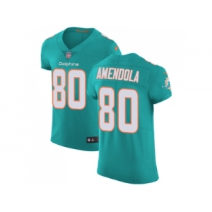 Nike Miami Dolphins #80 Danny Amendola Aqua Green Team Color Men Stitched NFL Vapor Untouchable Elite Jersey