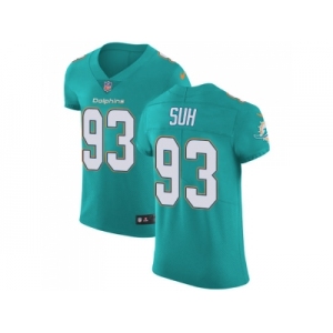 Nike Miami Dolphins #93 Ndamukong Suh Aqua Green Team Color Men Stitched NFL Vapor Untouchable Elite Jersey