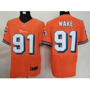 nike nfl jerseys miami dolphins #91 wake orange[Elite]