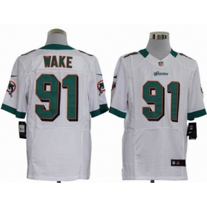 nike nfl jerseys miami dolphins #91 wake white[Elite]