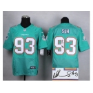 nike nfl jerseys miami dolphins #93 suh green[Elite signature]