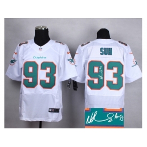 nike nfl jerseys miami dolphins #93 suh white[Elite signature]