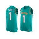 Men Nike Miami Dolphins #1 Cody Parkey Limited Aqua Green Player Name & Number Tank Top NFL Jersey