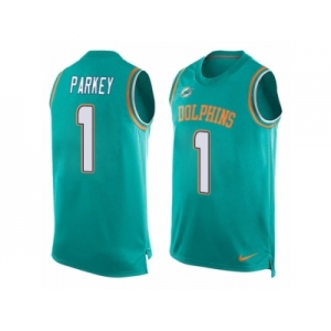 Men Nike Miami Dolphins #1 Cody Parkey Limited Aqua Green Player Name & Number Tank Top NFL Jersey
