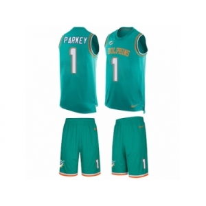 Men Nike Miami Dolphins #1 Cody Parkey Limited Aqua Green Tank Top Suit NFL Jersey