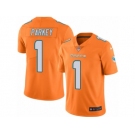 Men Nike Miami Dolphins #1 Cody Parkey Limited Orange Rush Vapor Untouchable NFL Jersey