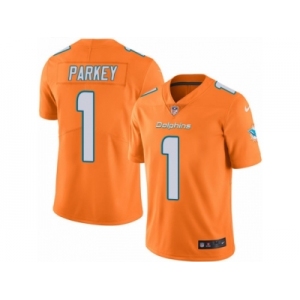 Men Nike Miami Dolphins #1 Cody Parkey Limited Orange Rush Vapor Untouchable NFL Jersey