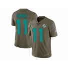 Men Nike Miami Dolphins #11 DeVante Parker Limited Olive 2017 Salute to Service NFL Jersey