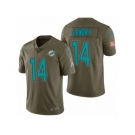 Men Nike Miami Dolphins #14 Jarvis Landry Olive 2017 Salute to Service Limited Jerseys