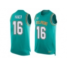 Men Nike Miami Dolphins #16 Matt Haack Limited Aqua Green Player Name & Number Tank Top NFL Jersey