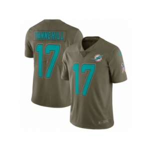 Men Nike Miami Dolphins #17 Ryan Tannehill Limited Olive 2017 Salute to Service NFL Jerse