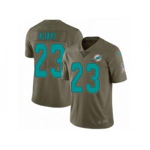 Men Nike Miami Dolphins #23 Jay Ajayi Limited Olive 2017 Salute to Service NFL Jersey