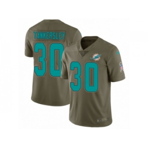 Men Nike Miami Dolphins #30 Cordrea Tankersley Limited Olive 2017 Salute to Service NFL Jersey